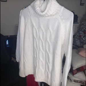 White knitted sweater